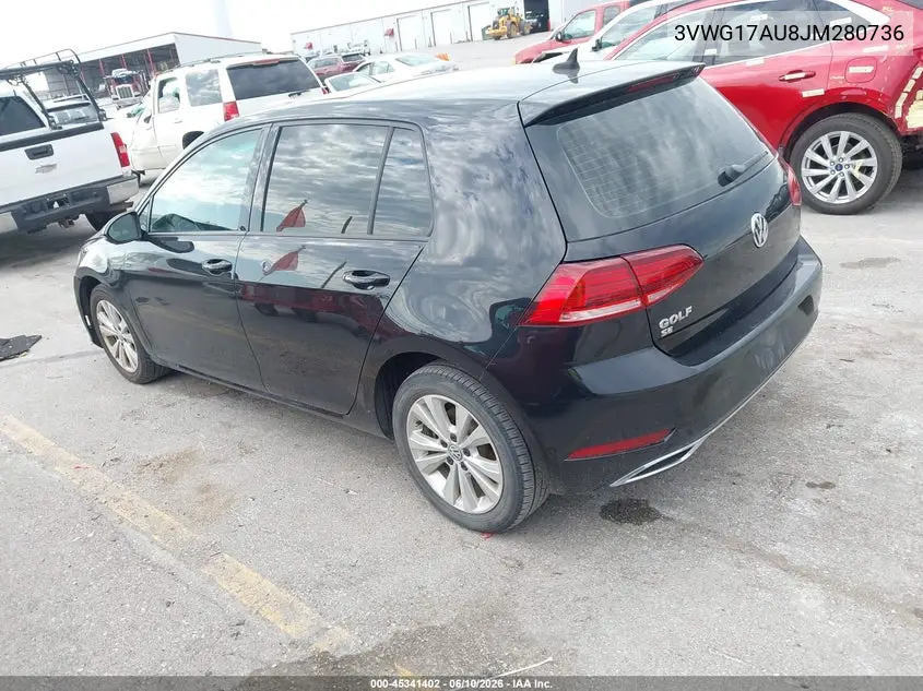 2018 Volkswagen Golf Tsi S/Tsi Se VIN: 3VWG17AU8JM280736 Lot: 45341402