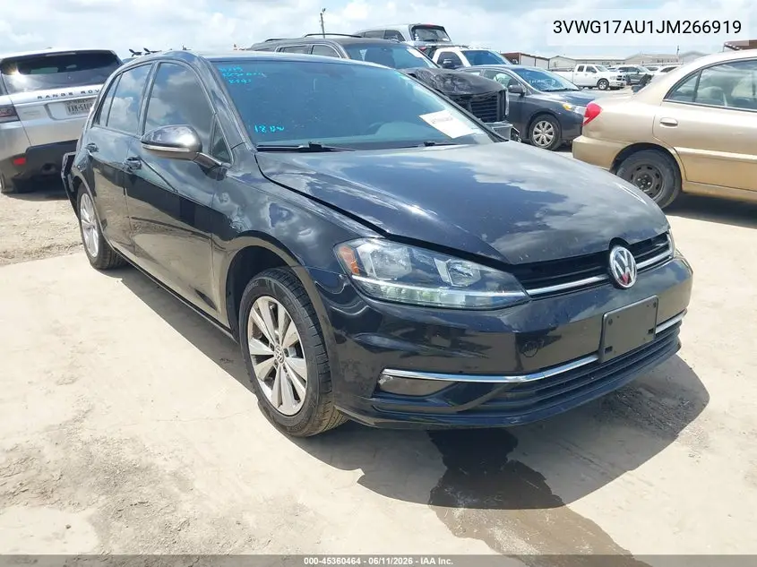 2018 Volkswagen Golf Tsi S/Tsi Se VIN: 3VWG17AU1JM266919 Lot: 45360464