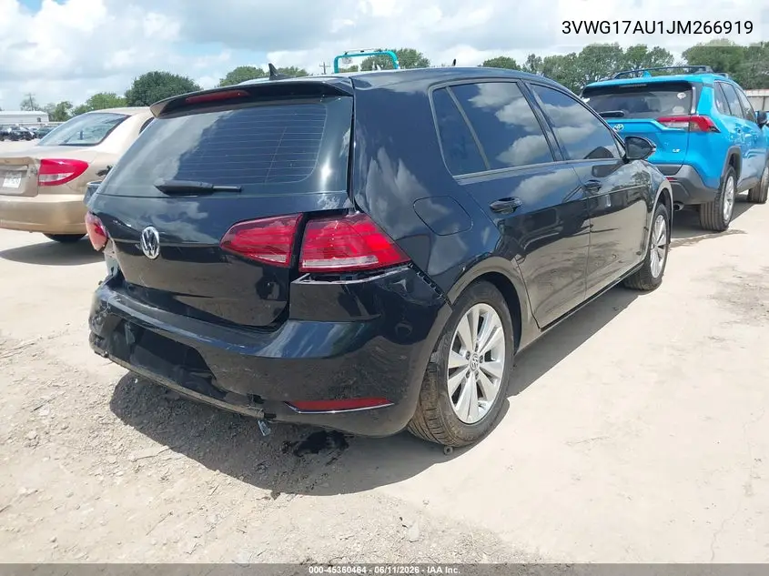 2018 Volkswagen Golf Tsi S/Tsi Se VIN: 3VWG17AU1JM266919 Lot: 45360464