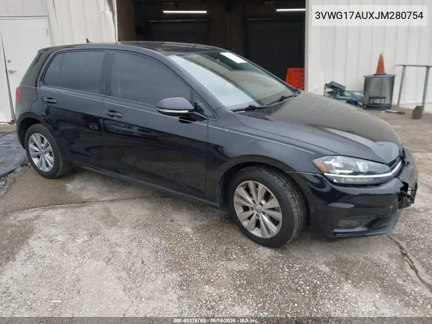 2018 Volkswagen Golf Tsi S/Tsi Se VIN: 3VWG17AUXJM280754 Lot: 45379765