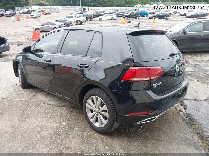 2018 Volkswagen Golf Tsi S/Tsi Se VIN: 3VWG17AUXJM280754 Lot: 45379765