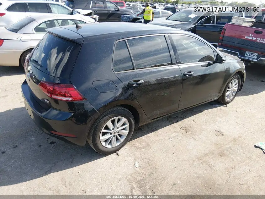 2018 Volkswagen Golf Tsi S/Tsi Se VIN: 3VWG17AU1JM278150 Lot: 45534202