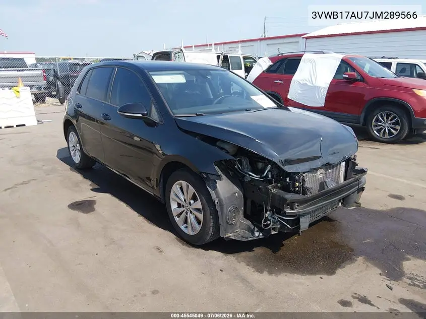 2018 Volkswagen Golf Tsi S/Tsi Se VIN: 3VWB17AU7JM289566 Lot: 45545049