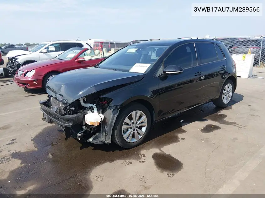 2018 Volkswagen Golf Tsi S/Tsi Se VIN: 3VWB17AU7JM289566 Lot: 45545049