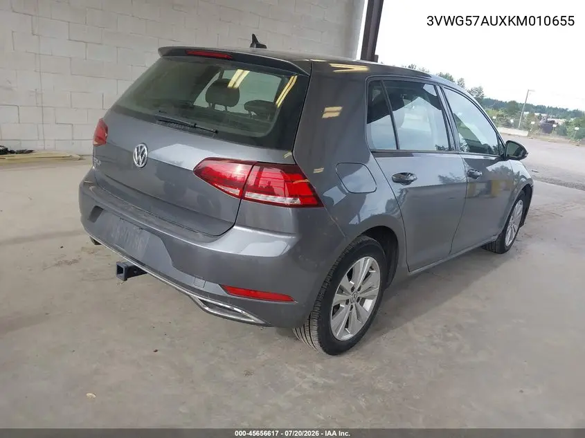 2019 Volkswagen Golf 1.4T S/1.4T Se VIN: 3VWG57AUXKM010655 Lot: 45656617