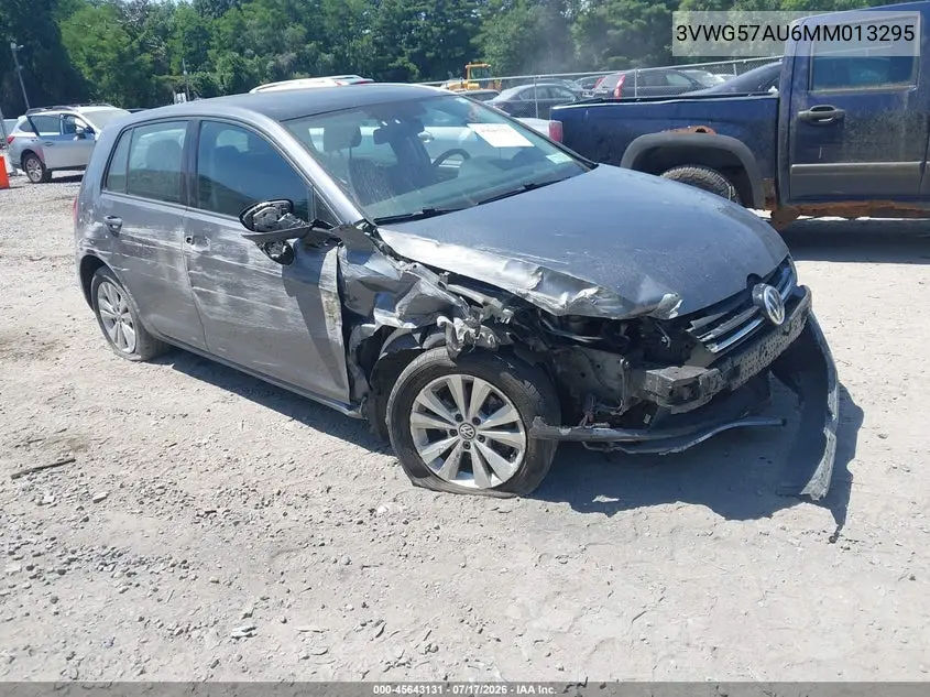 2021 Volkswagen Golf 1.4T Tsi VIN: 3VWG57AU6MM013295 Lot: 45643131