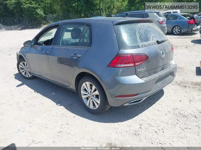 2021 Volkswagen Golf 1.4T Tsi VIN: 3VWG57AU6MM013295 Lot: 45643131