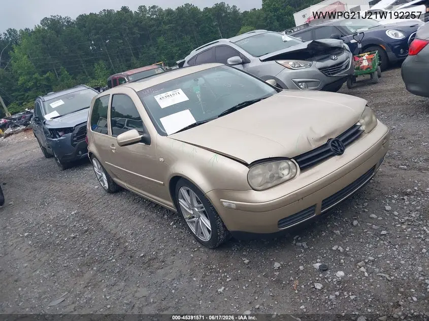 2001 Volkswagen Gti Glx VIN: WVWPG21J21W192257 Lot: 45391571