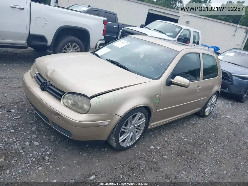 2001 Volkswagen Gti Glx VIN: WVWPG21J21W192257 Lot: 45391571