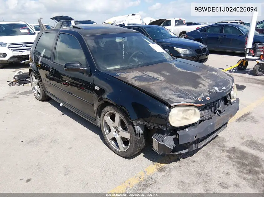 2002 Volkswagen Gti 1.8L VIN: 9BWDE61J024026094 Lot: 45462623
