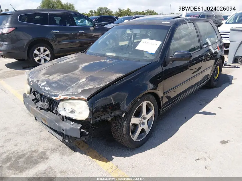 2002 Volkswagen Gti 1.8L VIN: 9BWDE61J024026094 Lot: 45462623
