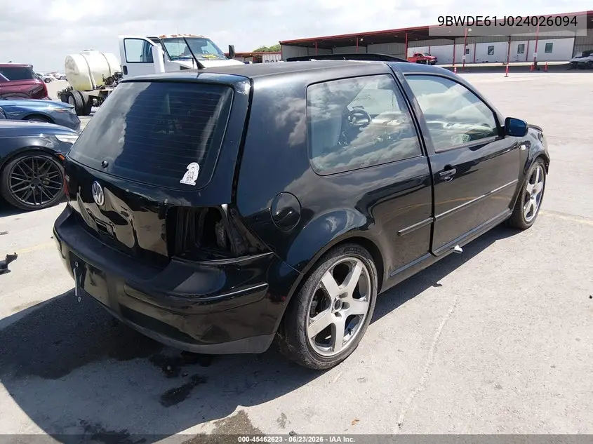 2002 Volkswagen Gti 1.8L VIN: 9BWDE61J024026094 Lot: 45462623