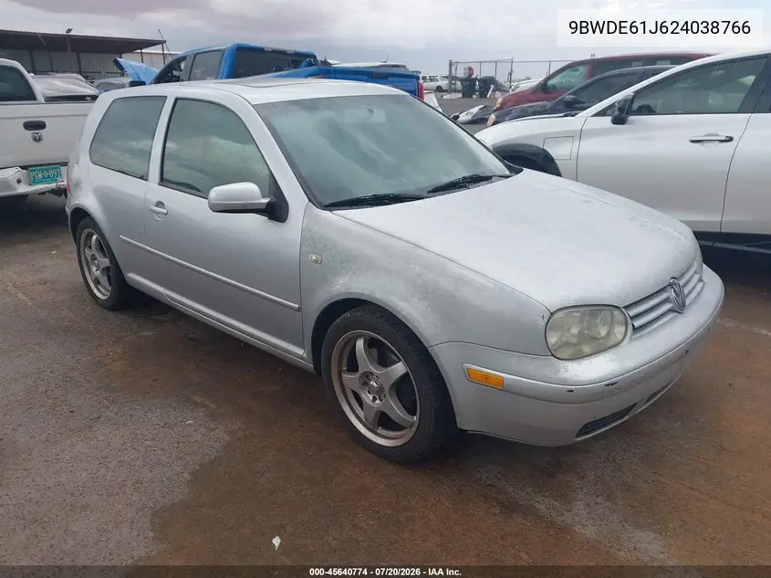 2002 Volkswagen Gti 1.8L VIN: 9BWDE61J624038766 Lot: 45640774
