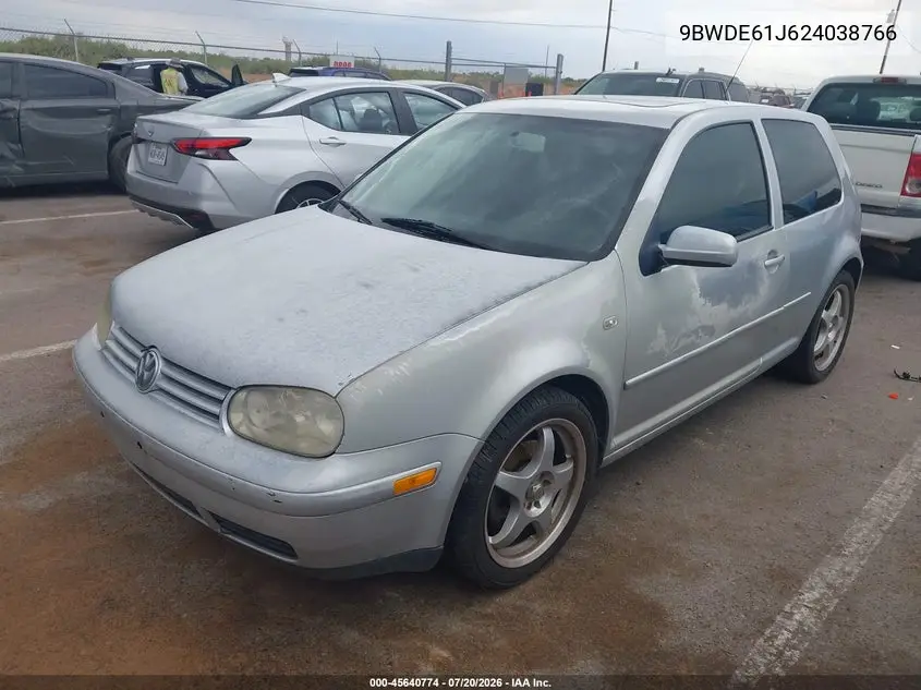 2002 Volkswagen Gti 1.8L VIN: 9BWDE61J624038766 Lot: 45640774