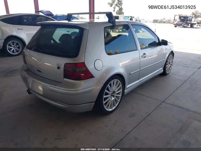 2003 Volkswagen Gti 1.8T VIN: 9BWDE61J534013925 Lot: 45651005