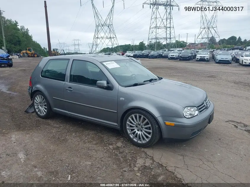 2004 Volkswagen Gti 1.8T VIN: 9BWDE61J344000317 Lot: 45567195