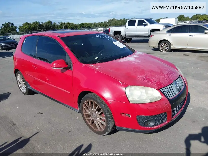 2006 Volkswagen Gti 2-Door VIN: WVWFV71K96W105887 Lot: 45330573