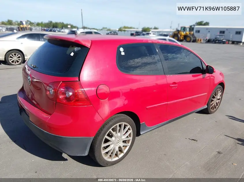 2006 Volkswagen Gti 2-Door VIN: WVWFV71K96W105887 Lot: 45330573