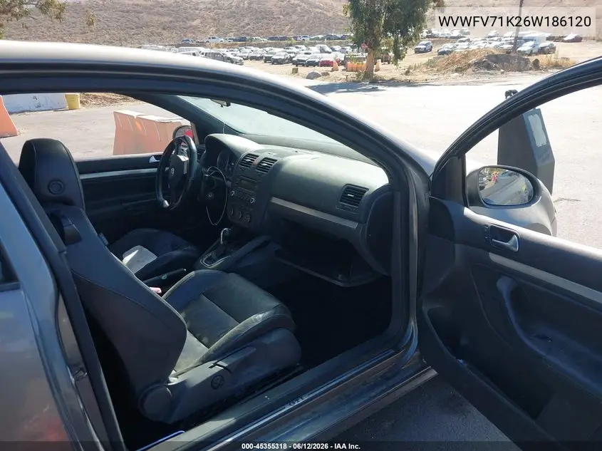 2006 Volkswagen Gti 2-Door VIN: WVWFV71K26W186120 Lot: 45355318