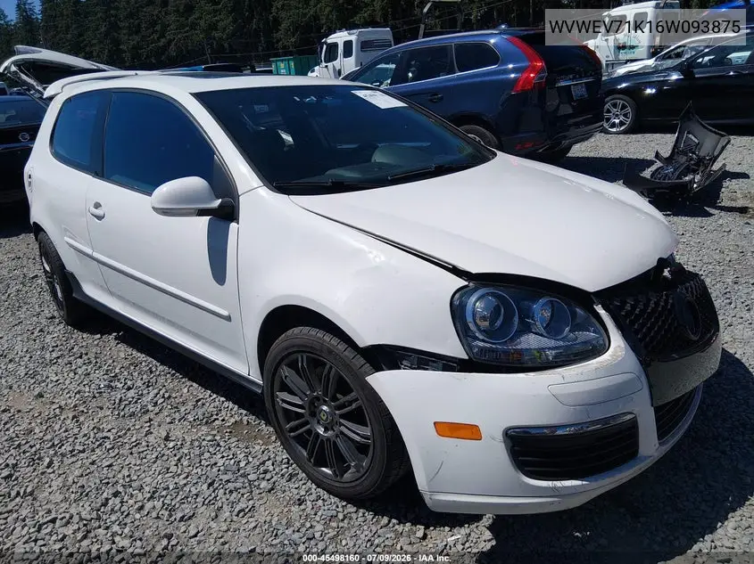 2006 Volkswagen Gti 2-Door VIN: WVWEV71K16W093875 Lot: 45498160