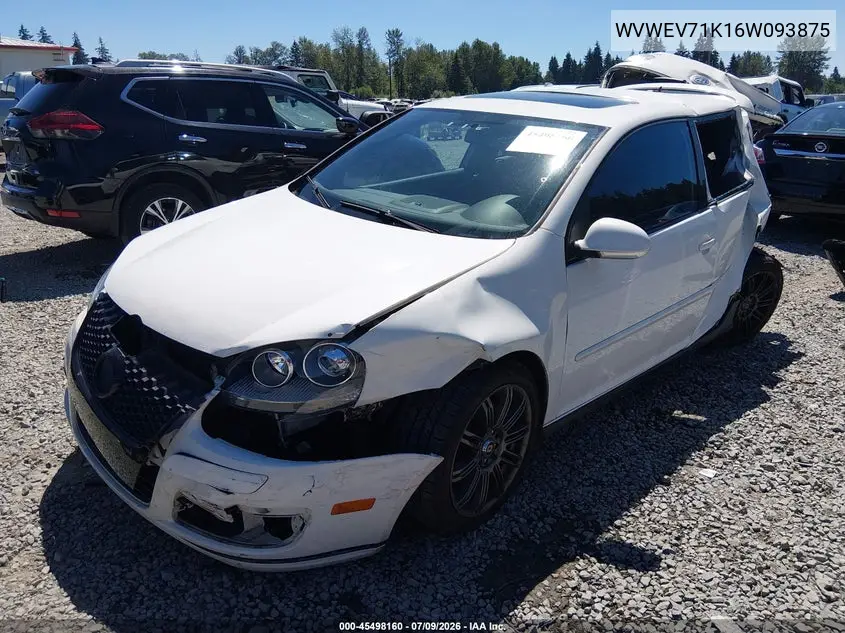 2006 Volkswagen Gti 2-Door VIN: WVWEV71K16W093875 Lot: 45498160