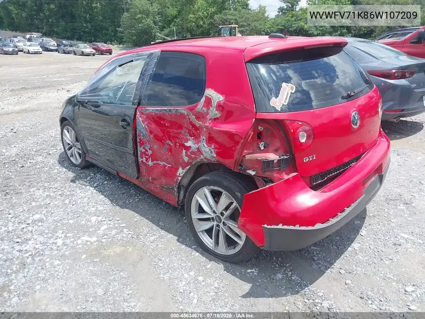 2006 Volkswagen Gti 2-Door VIN: WVWFV71K86W107209 Lot: 45634675