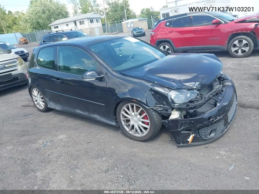 2007 Volkswagen Gti 2-Door (A6)/Fahrenheit VIN: WVWFV71K37W103201 Lot: 45373126