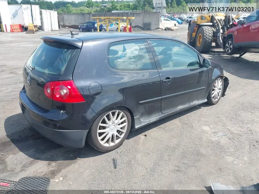 2007 Volkswagen Gti 2-Door (A6)/Fahrenheit VIN: WVWFV71K37W103201 Lot: 45373126