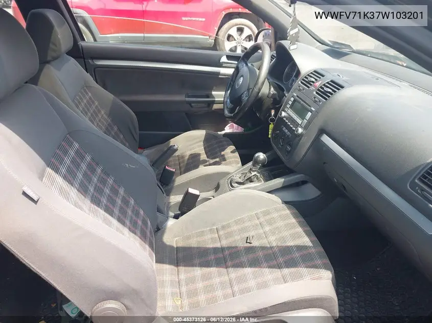 2007 Volkswagen Gti 2-Door (A6)/Fahrenheit VIN: WVWFV71K37W103201 Lot: 45373126