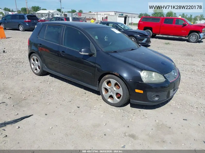 2008 Volkswagen Gti 4-Door VIN: WVWHV71K28W220178 Lot: 45273744