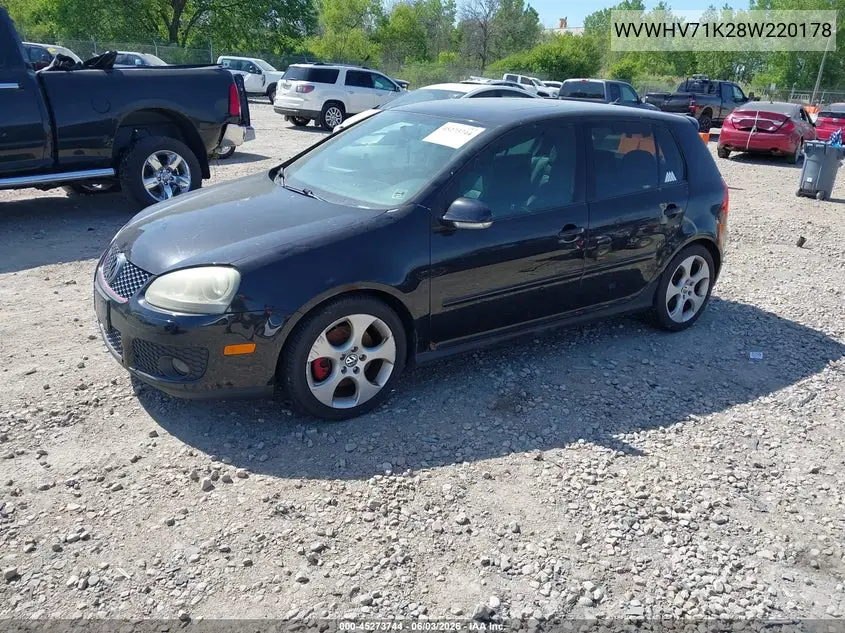2008 Volkswagen Gti 4-Door VIN: WVWHV71K28W220178 Lot: 45273744