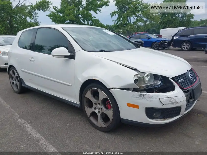 2008 Volkswagen Gti 2-Door VIN: WVWEV71K98W090581 Lot: 45392297