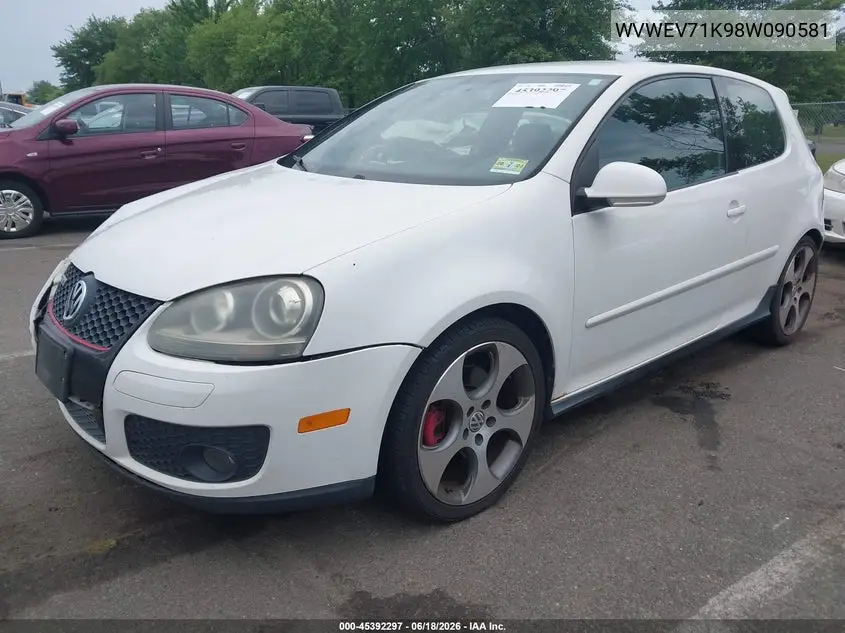 2008 Volkswagen Gti 2-Door VIN: WVWEV71K98W090581 Lot: 45392297
