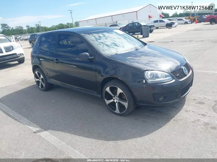 2008 Volkswagen Gti 2-Door VIN: WVWEV71K58W125682 Lot: 45401812