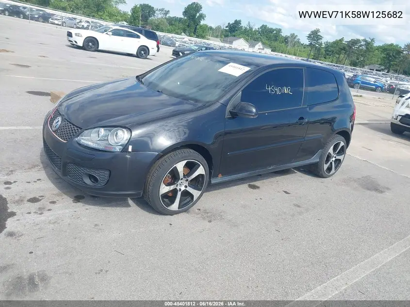 2008 Volkswagen Gti 2-Door VIN: WVWEV71K58W125682 Lot: 45401812