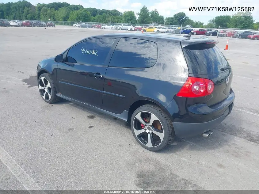 2008 Volkswagen Gti 2-Door VIN: WVWEV71K58W125682 Lot: 45401812