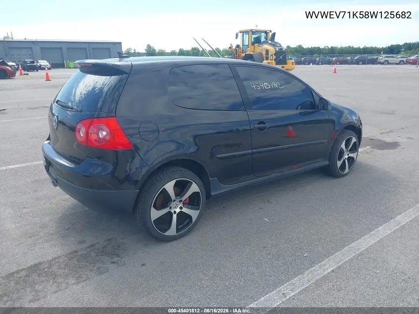 2008 Volkswagen Gti 2-Door VIN: WVWEV71K58W125682 Lot: 45401812