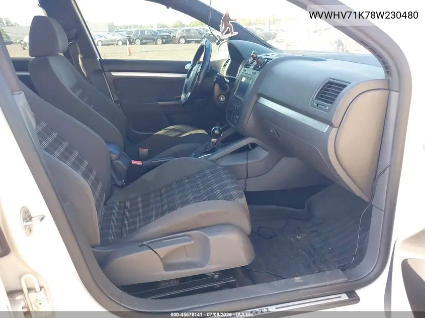2008 Volkswagen Gti 4-Door VIN: WVWHV71K78W230480 Lot: 45576141