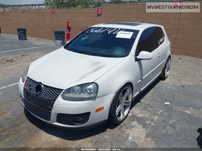 2009 Volkswagen Gti 2-Door VIN: WVWED71K49W098284 Lot: 45288687