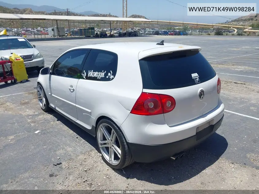 2009 Volkswagen Gti 2-Door VIN: WVWED71K49W098284 Lot: 45288687