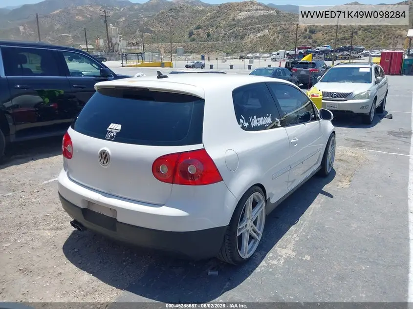 2009 Volkswagen Gti 2-Door VIN: WVWED71K49W098284 Lot: 45288687