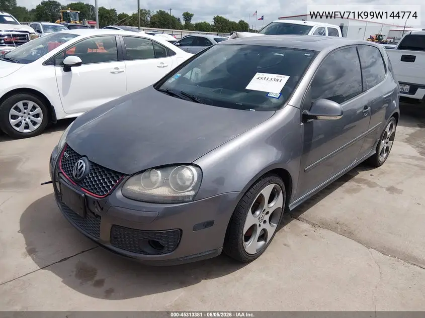 2009 Volkswagen Gti 2-Door VIN: WVWFV71K99W144774 Lot: 45313381