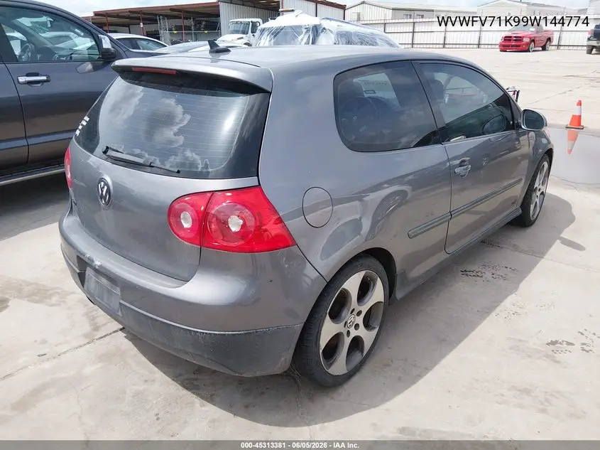 2009 Volkswagen Gti 2-Door VIN: WVWFV71K99W144774 Lot: 45313381