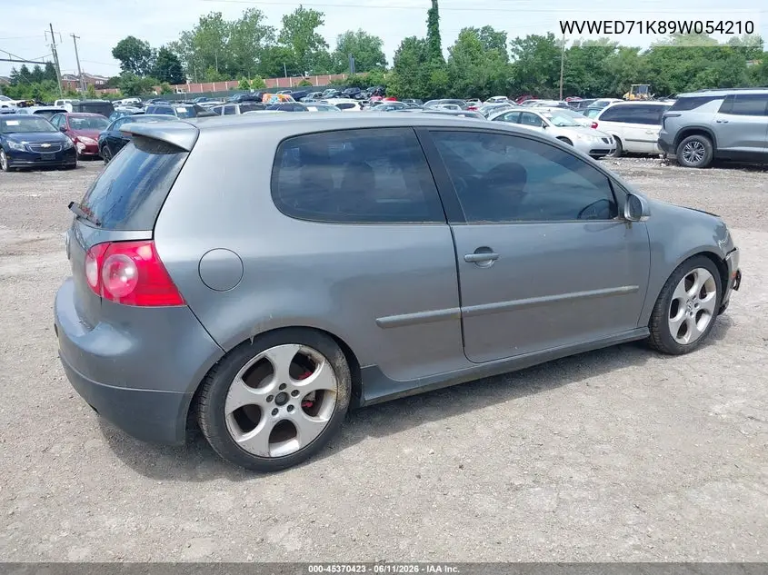 2009 Volkswagen Gti 2-Door VIN: WVWED71K89W054210 Lot: 45370423