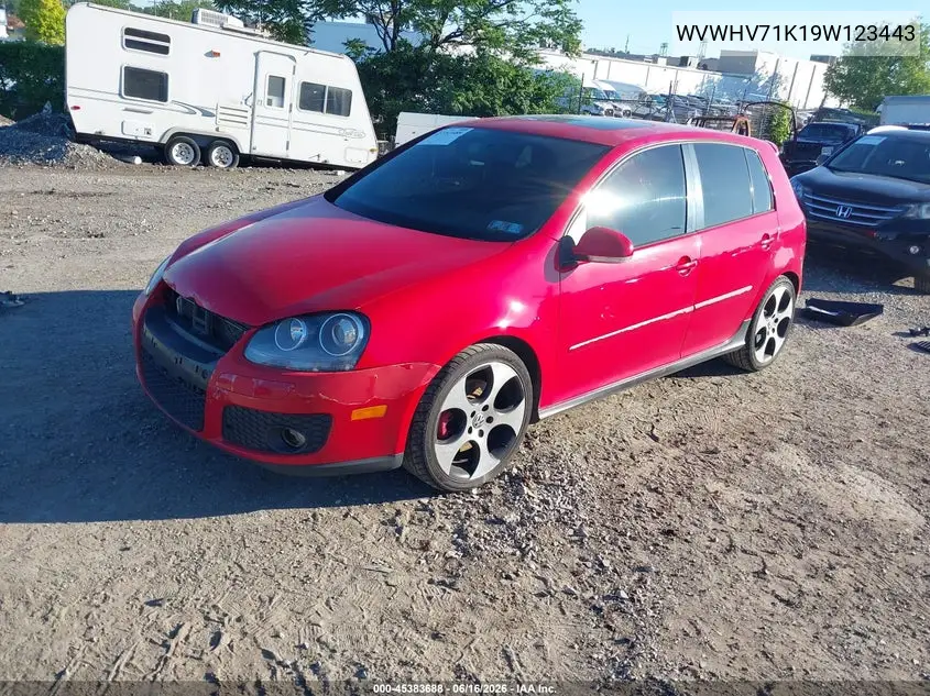 2009 Volkswagen Gti 4-Door VIN: WVWHV71K19W123443 Lot: 45383688