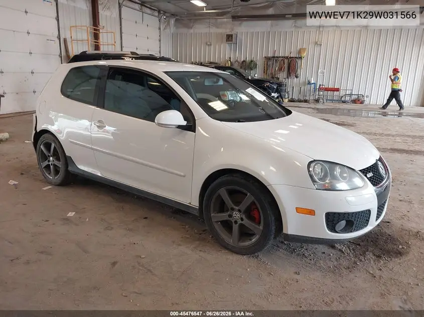 2009 Volkswagen Gti 2-Door VIN: WVWEV71K29W031566 Lot: 45476547