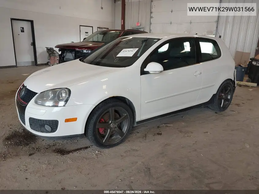 2009 Volkswagen Gti 2-Door VIN: WVWEV71K29W031566 Lot: 45476547