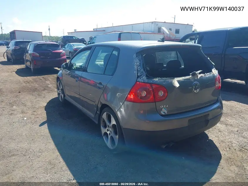 2009 Volkswagen Gti 4-Door VIN: WVWHV71K99W140037 Lot: 45518860