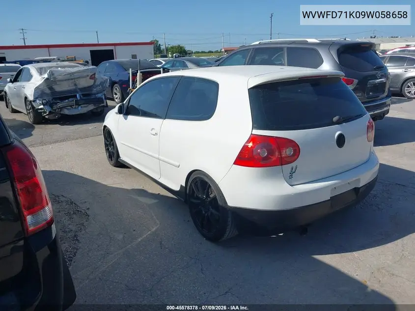 2009 Volkswagen Gti 2-Door VIN: WVWFD71K09W058658 Lot: 45578378