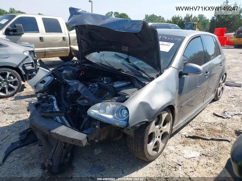 2009 Volkswagen Gti 4-Door VIN: WVWHV71KX9W149247 Lot: 45600501